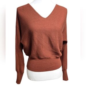 Hippie Rose Rust Ribbed Sweater Size Small